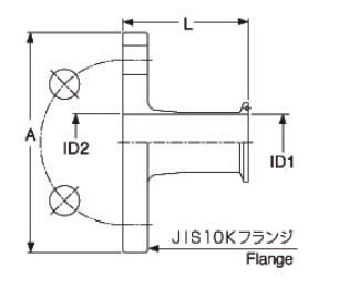 大阪サニタリー　ISOヘルールユニオン継手　ヘルールフランジアダプタ　ストレート　JFAD-C　2.5S×50A　SUS304