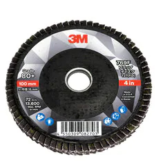 3M フラップディスク 769F, 60+, Type 27, 100 mm x 15 mm, 100 個/箱